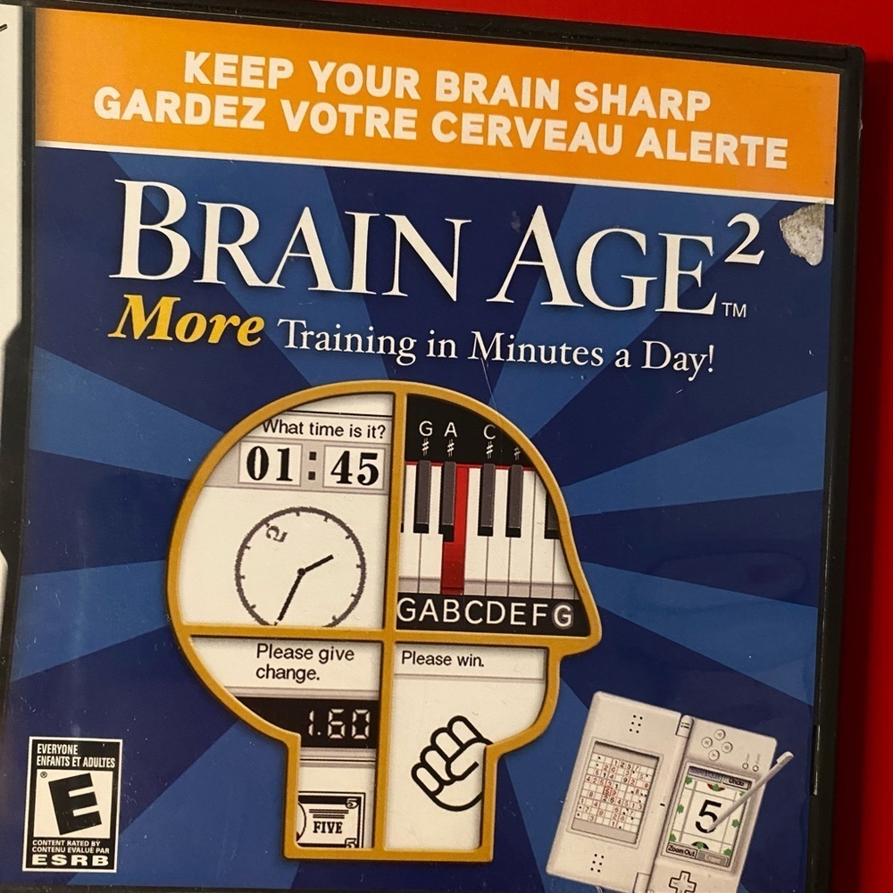 Nintendo Brain Age 2 Game - Blue and Red Cover - Picture 2 of 9